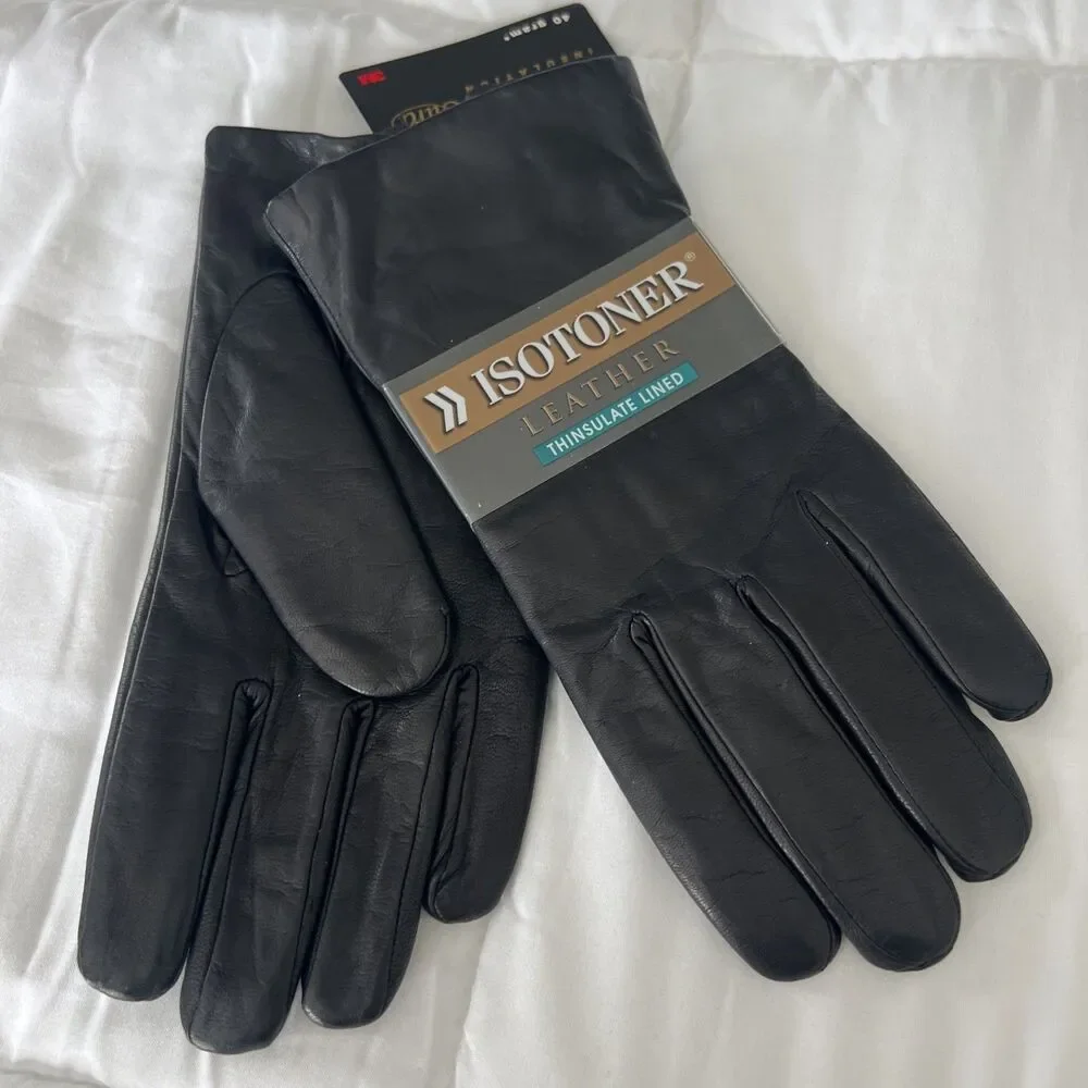 Women’s winter Isotoner ultra thinsulated Lined Black Leather Gloves Size 8 NWT - Picture 11 of 11